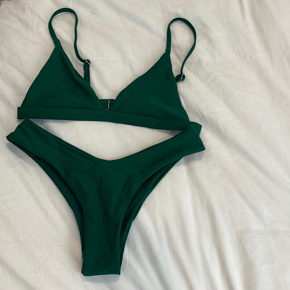 Green thong bikini